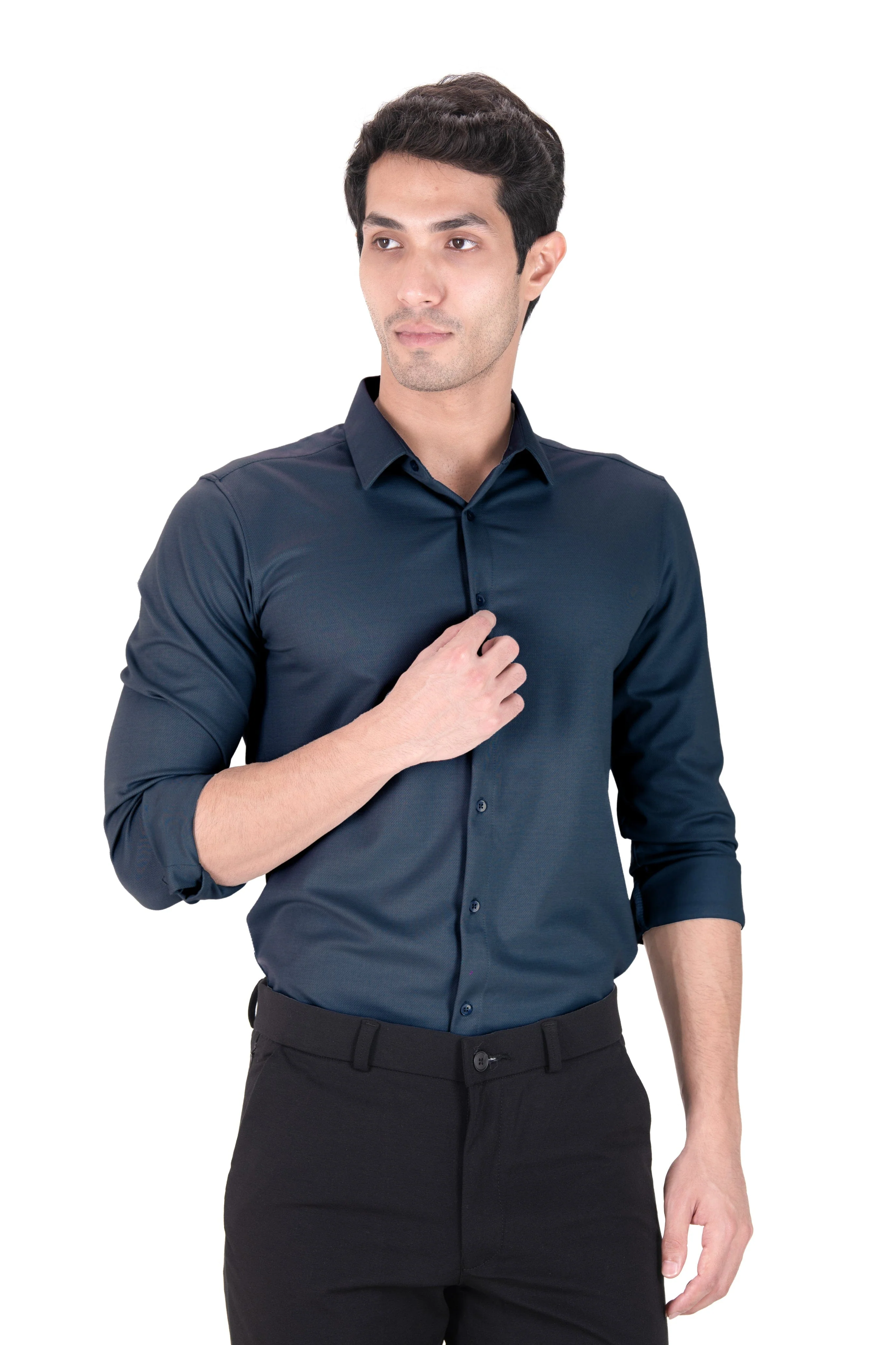 Cardinal Dobby Shirt - Teal Blue - Image 3