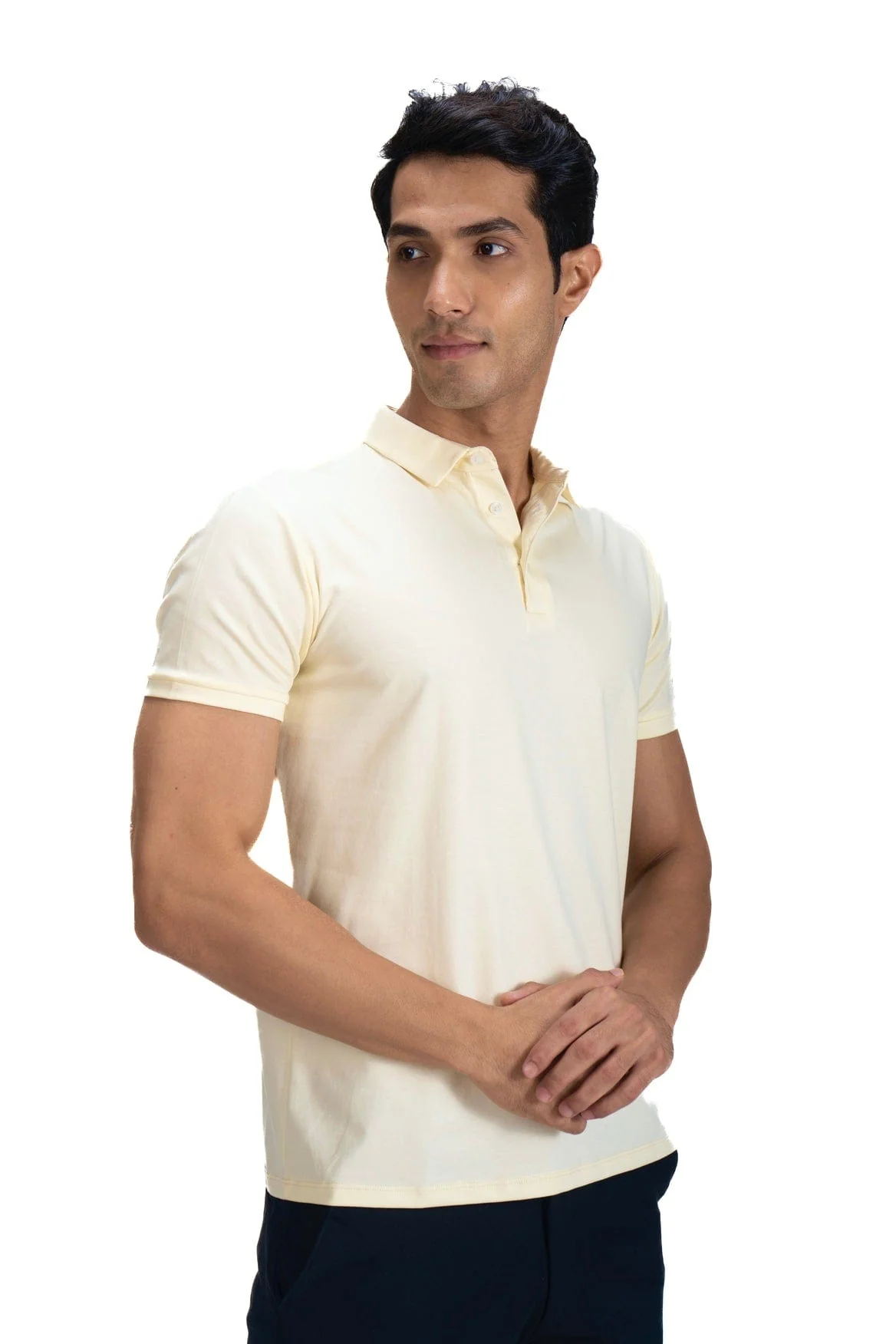 Fluid Cotton Polo - Butter Creme - Image 3
