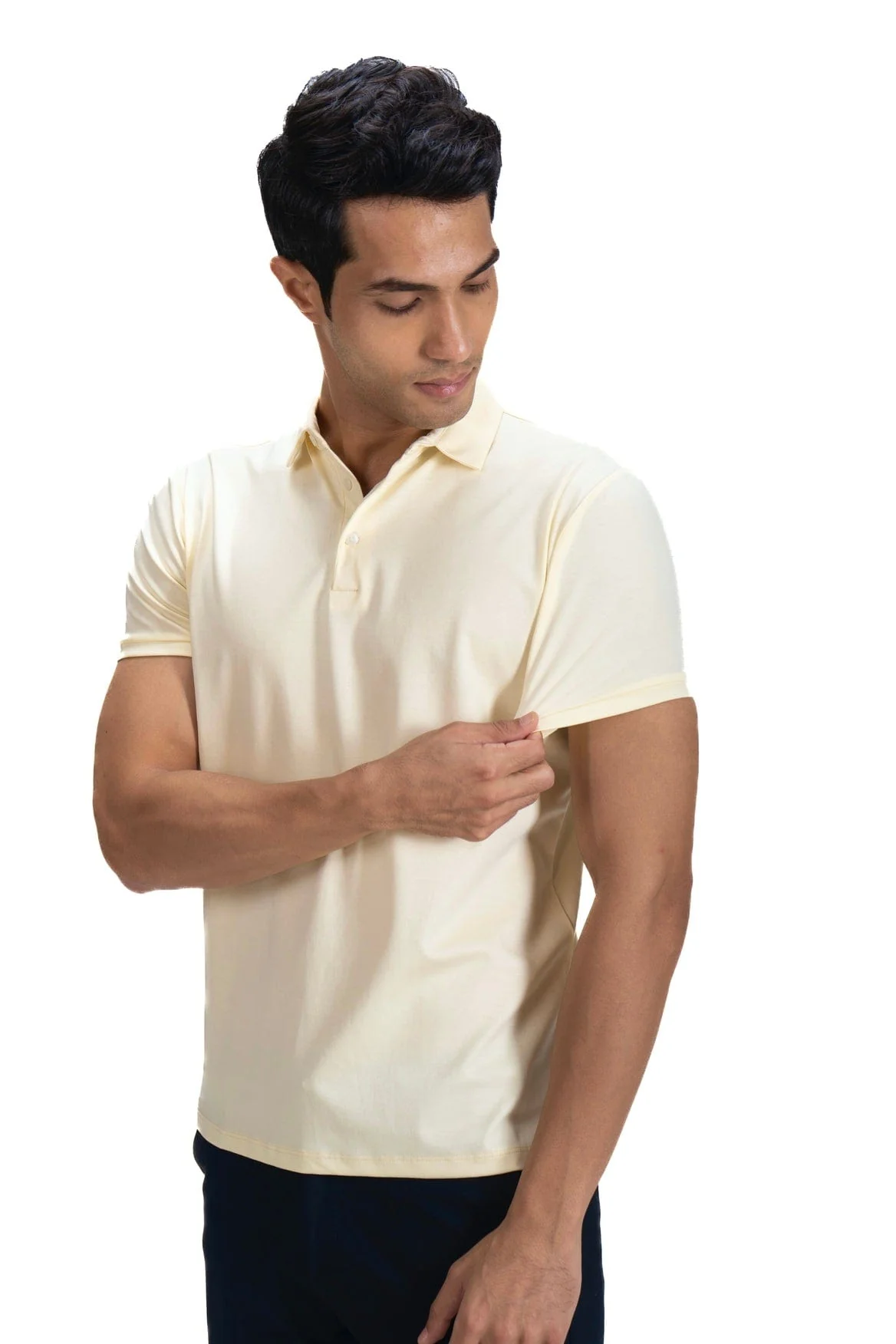 Fluid Cotton Polo - Butter Creme - Image 4