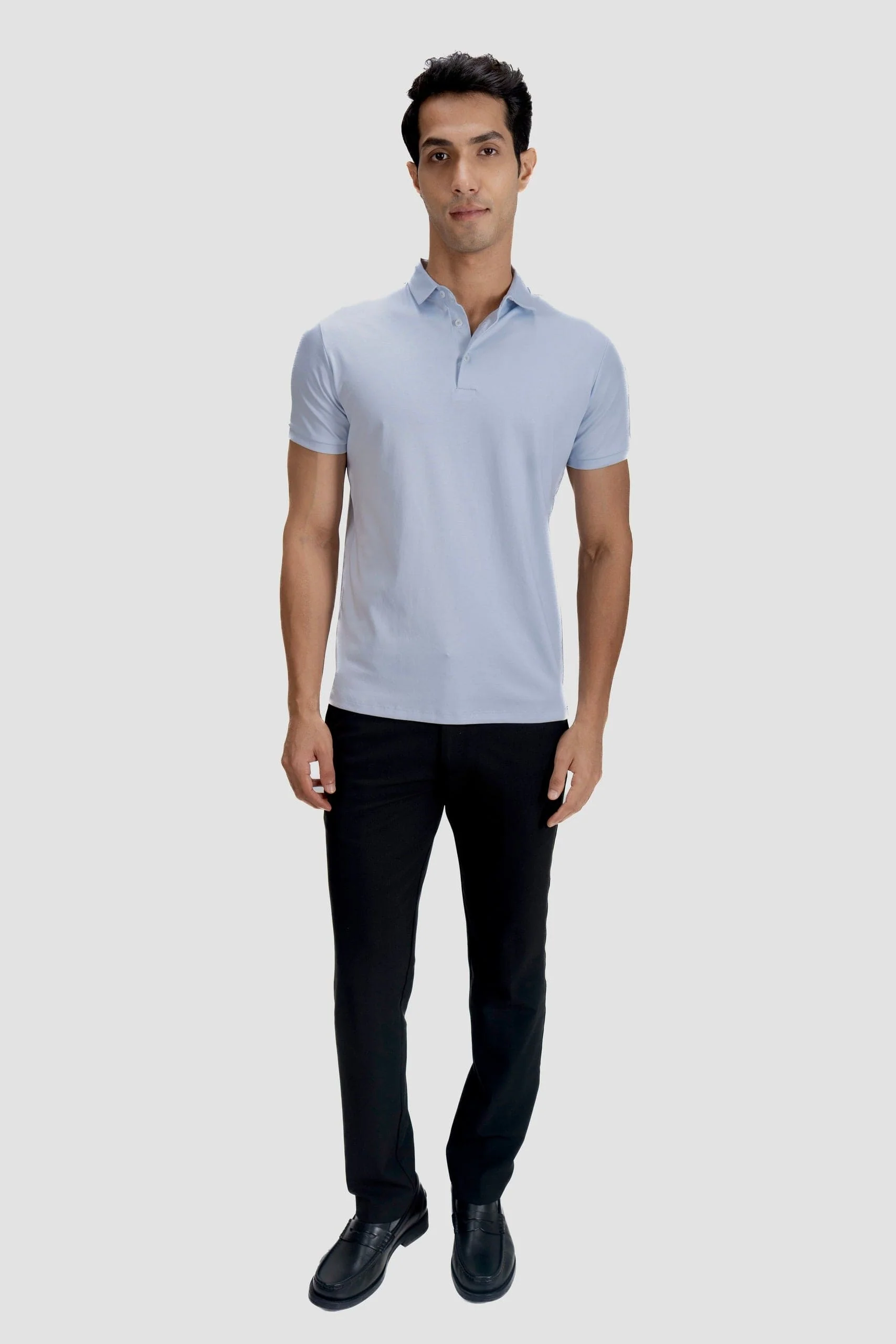 Fluid Cotton Polo - Glacier Blue - Image 4