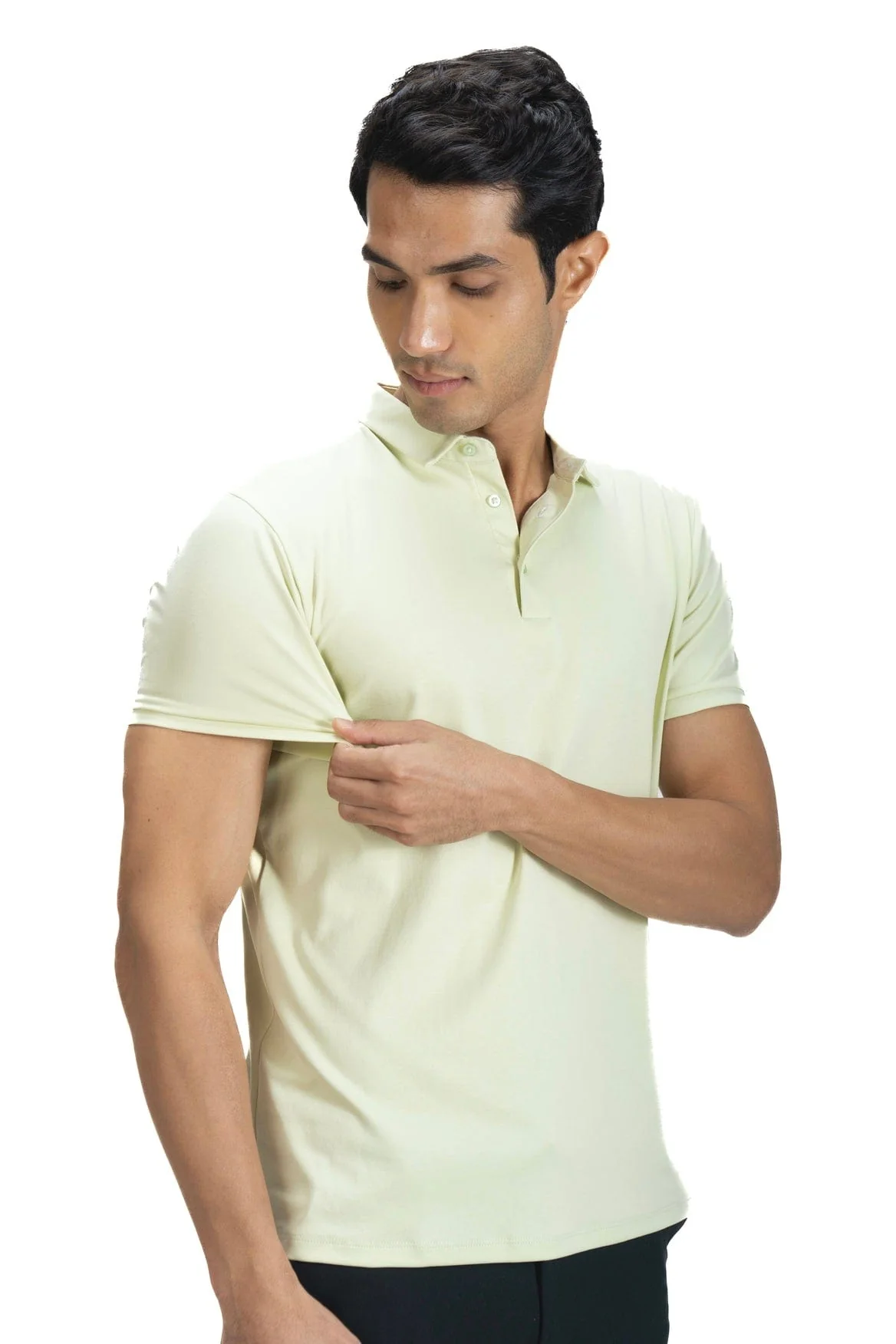 Fluid Cotton Polo - Matcha Cream - Image 3