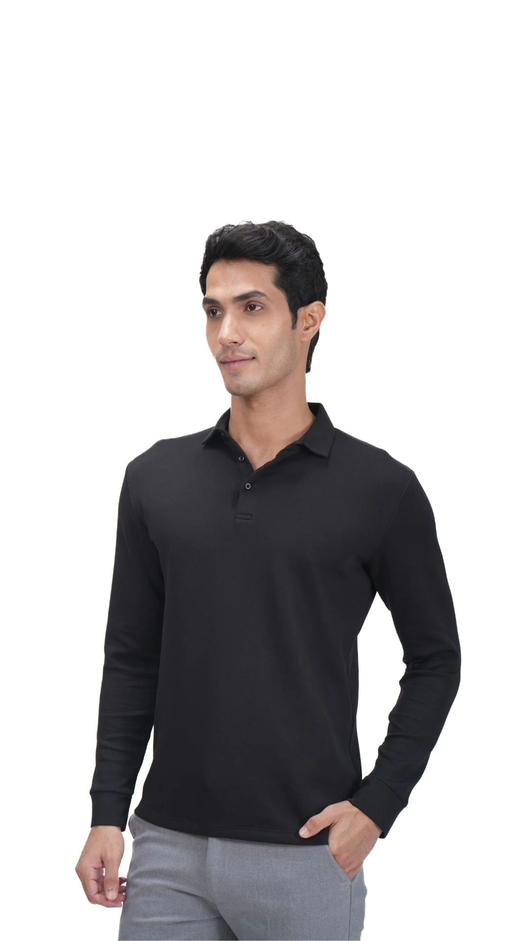 Legacy Polo Sweater- Deep Black - Image 2
