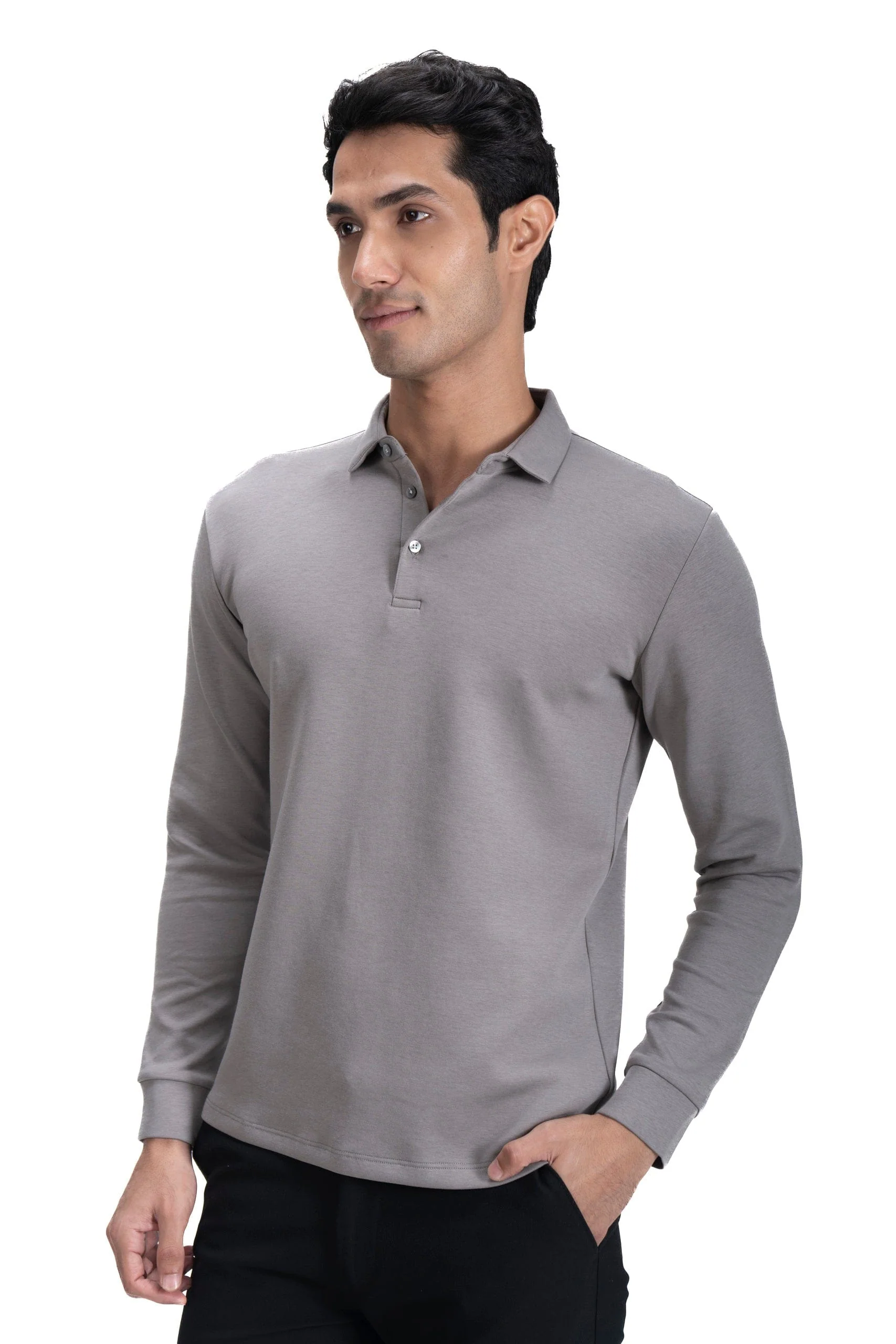 Legacy Polo Sweater- Fresh Grey - Image 2