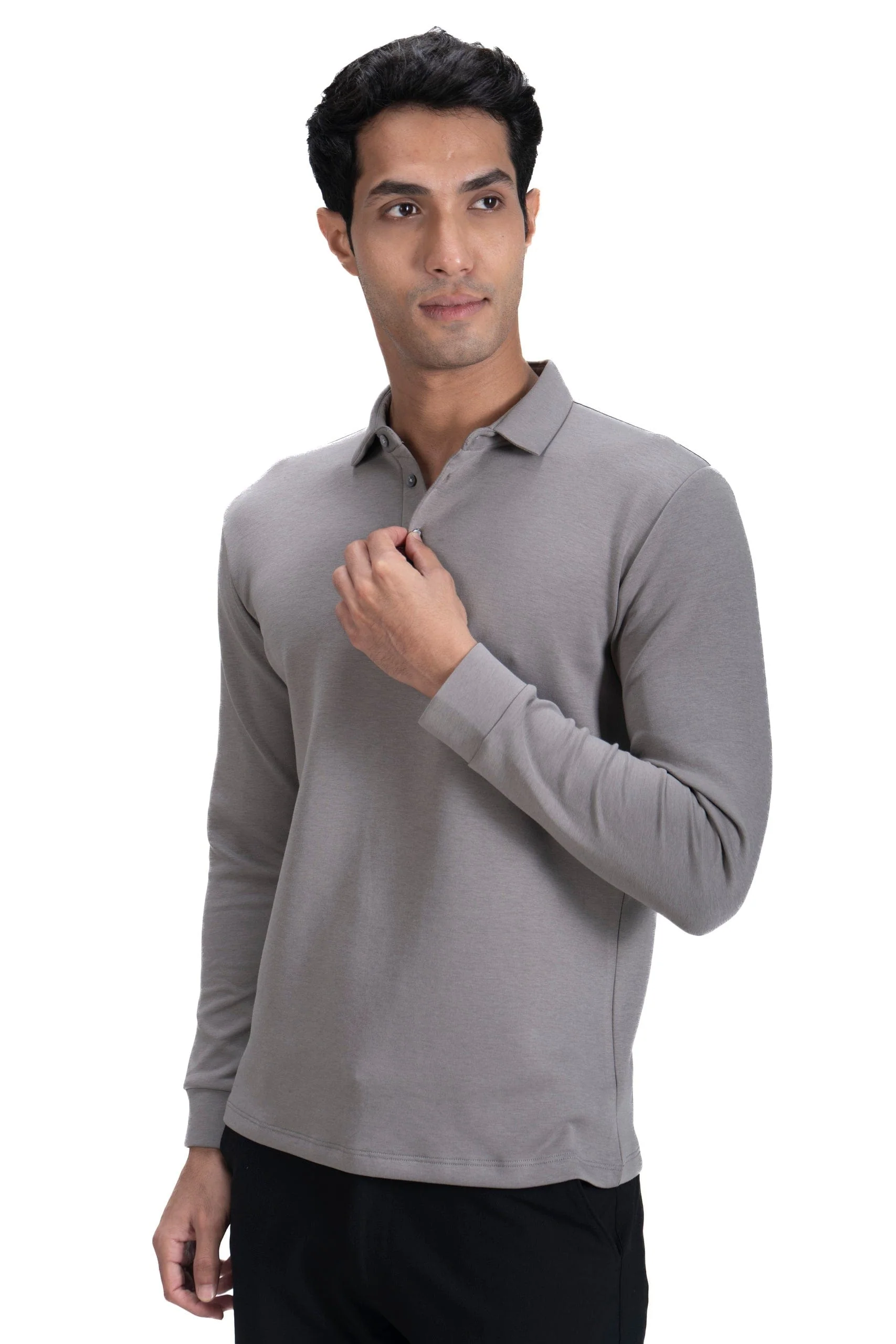 Legacy Polo Sweater- Fresh Grey - Image 3