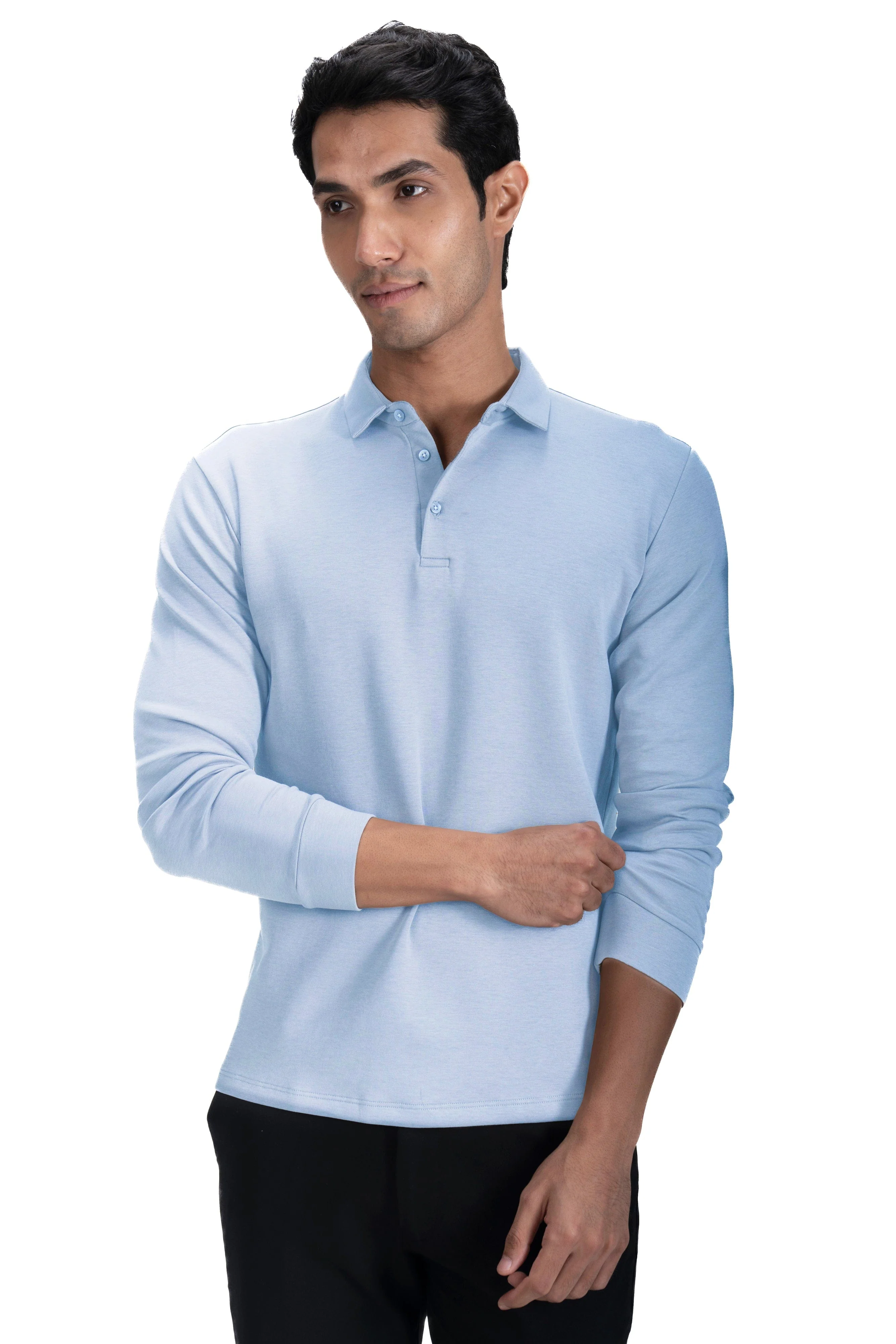 Legacy Polo Sweater- Sky Blue - Image 3