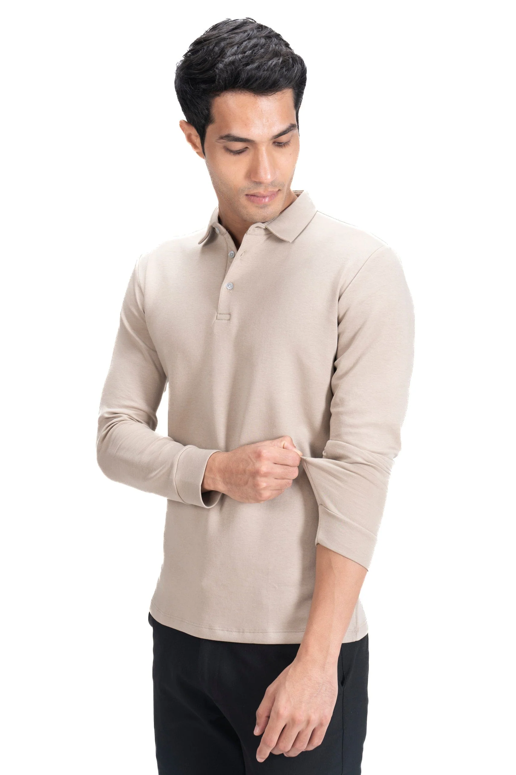 Legacy Polo Sweater- Oatmilk - Image 2