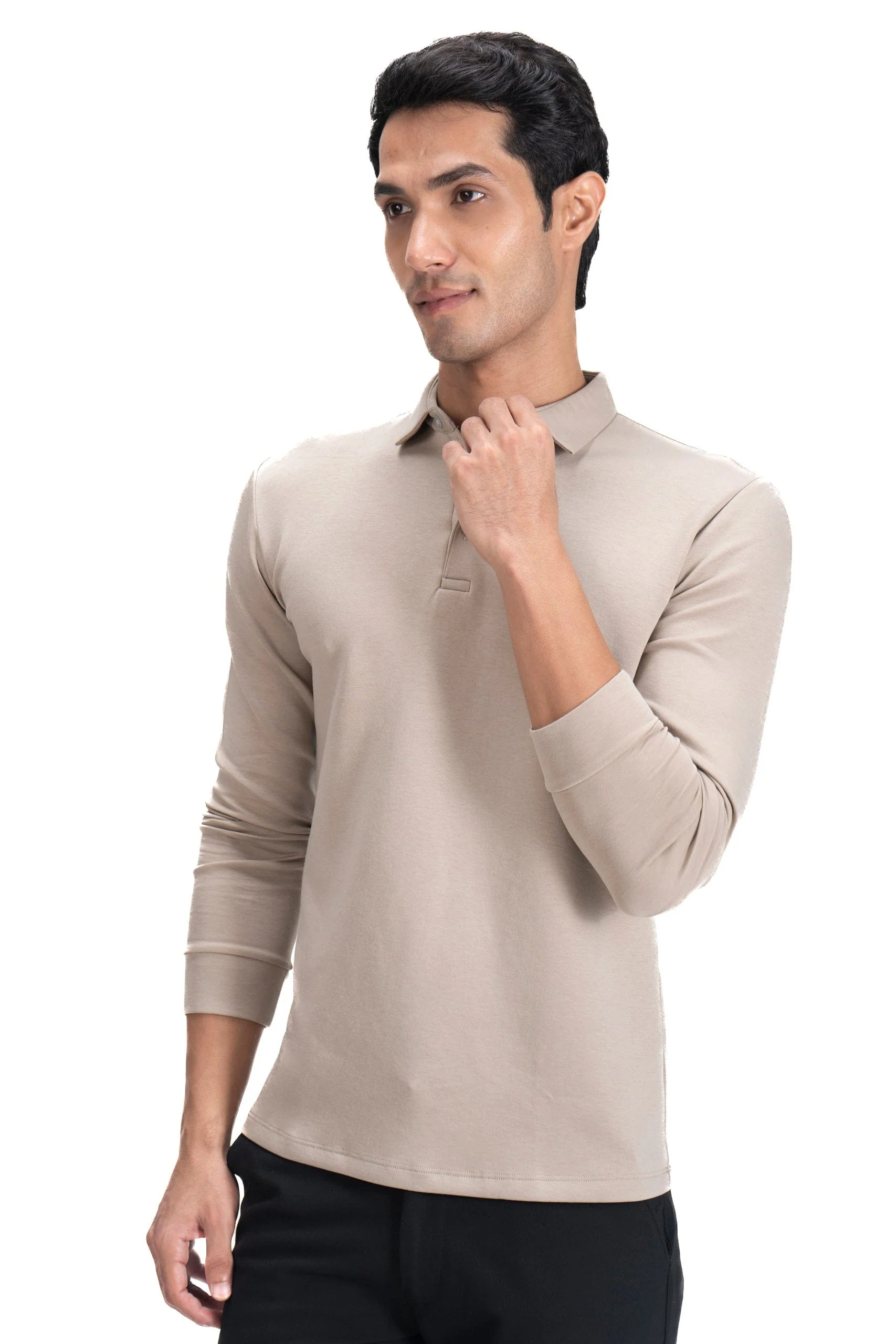 Legacy Polo Sweater- Oatmilk - Image 3