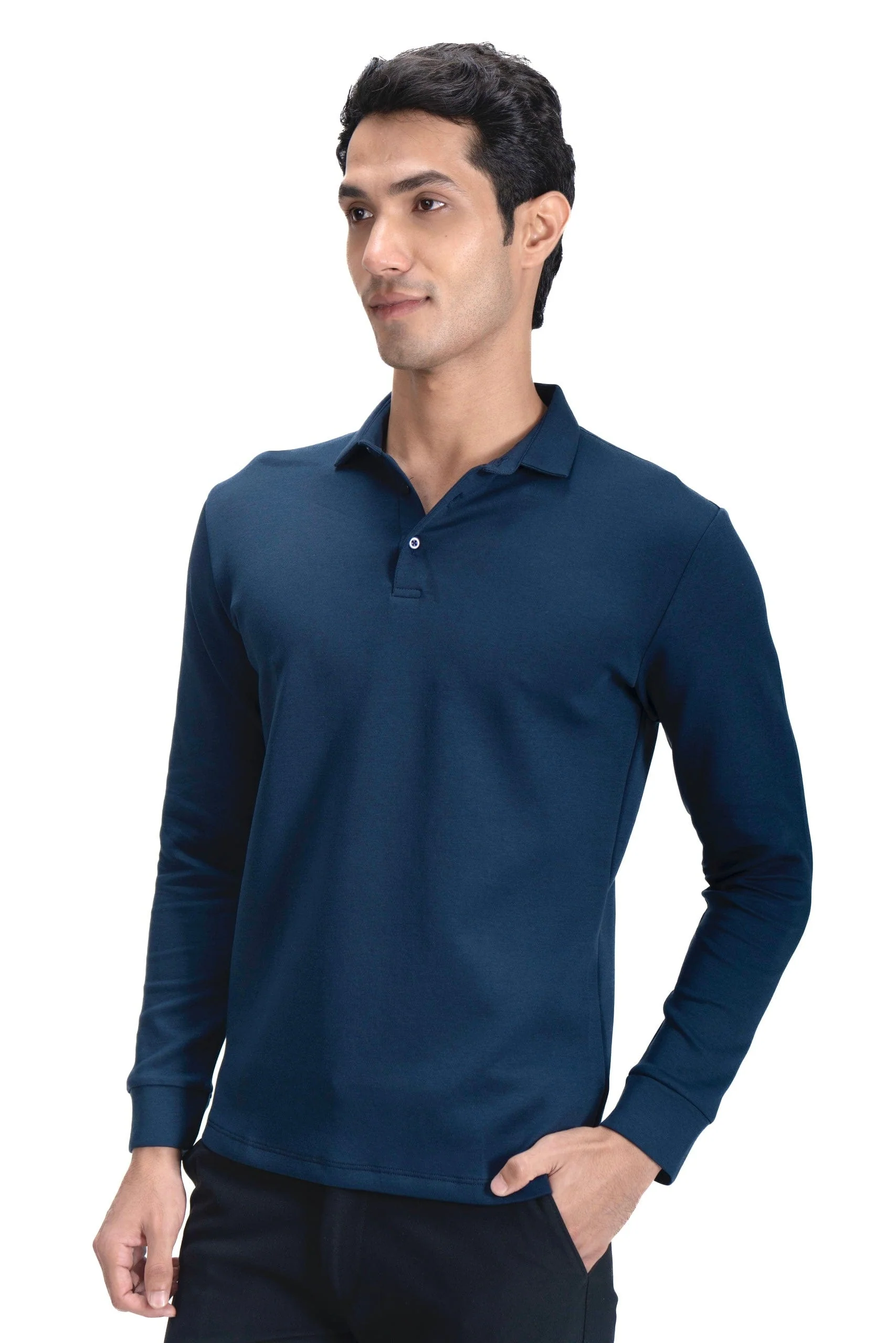 Legacy Polo Sweater- Ocean Blue