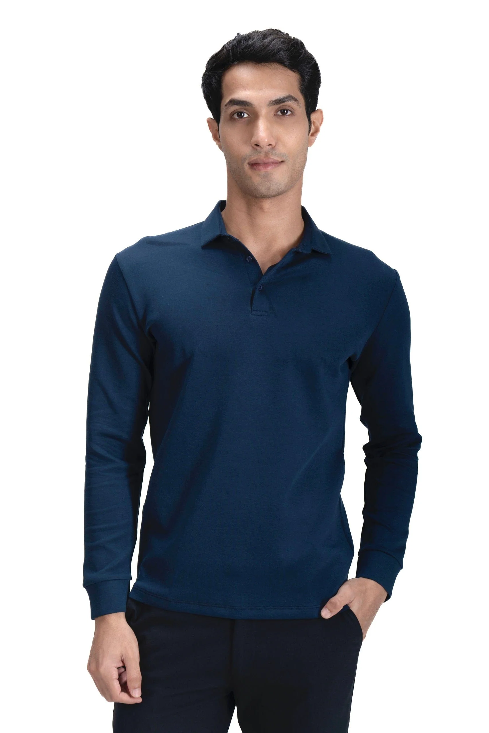 Legacy Polo Sweater- Ocean Blue - Image 2
