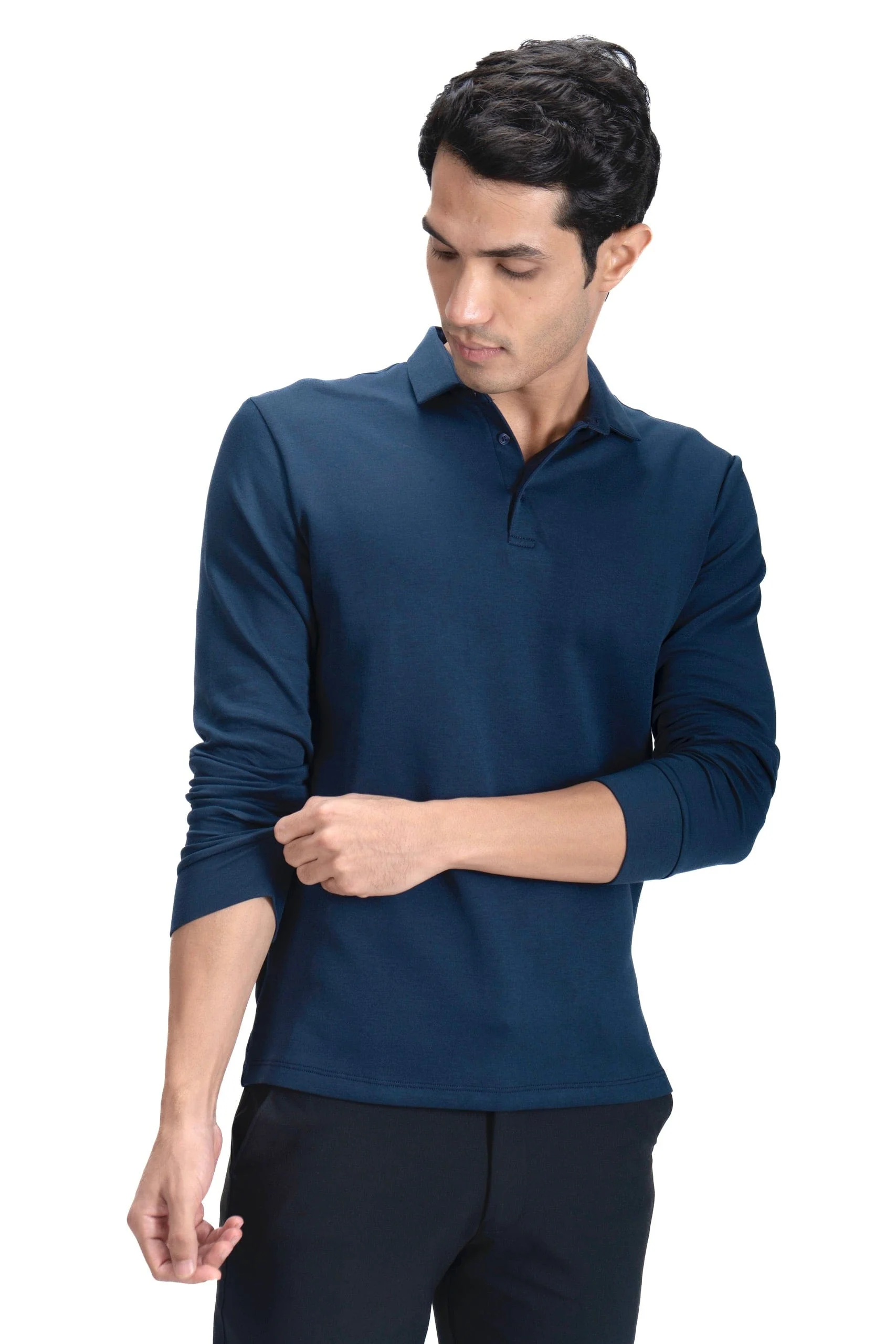 Legacy Polo Sweater- Ocean Blue - Image 4