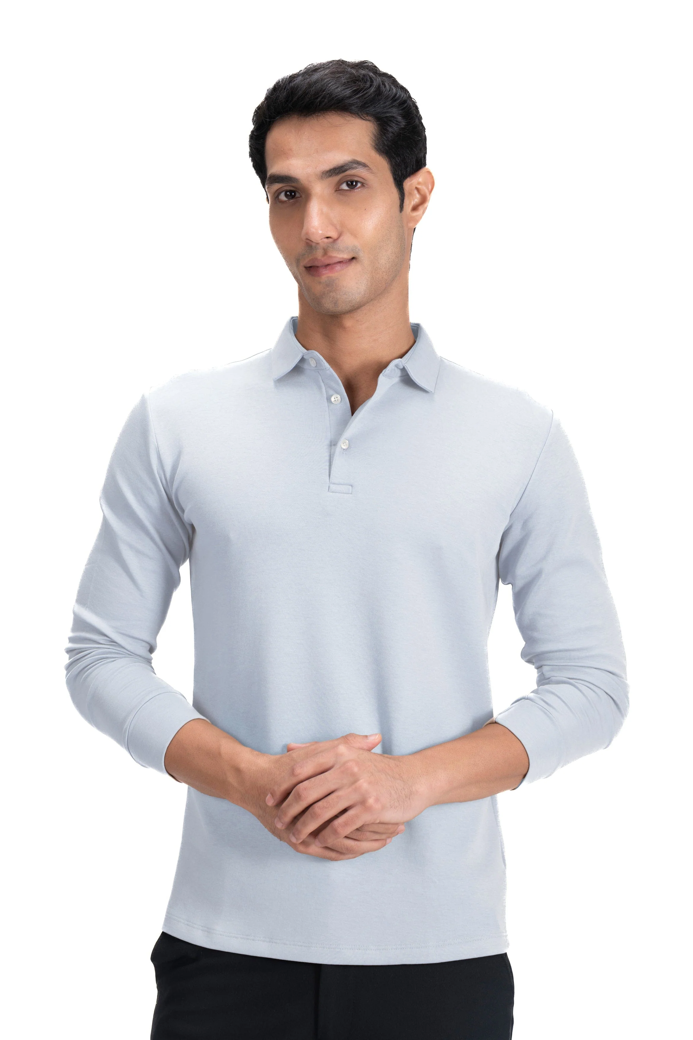 Legacy Polo Sweater- Steel Blue - Image 3