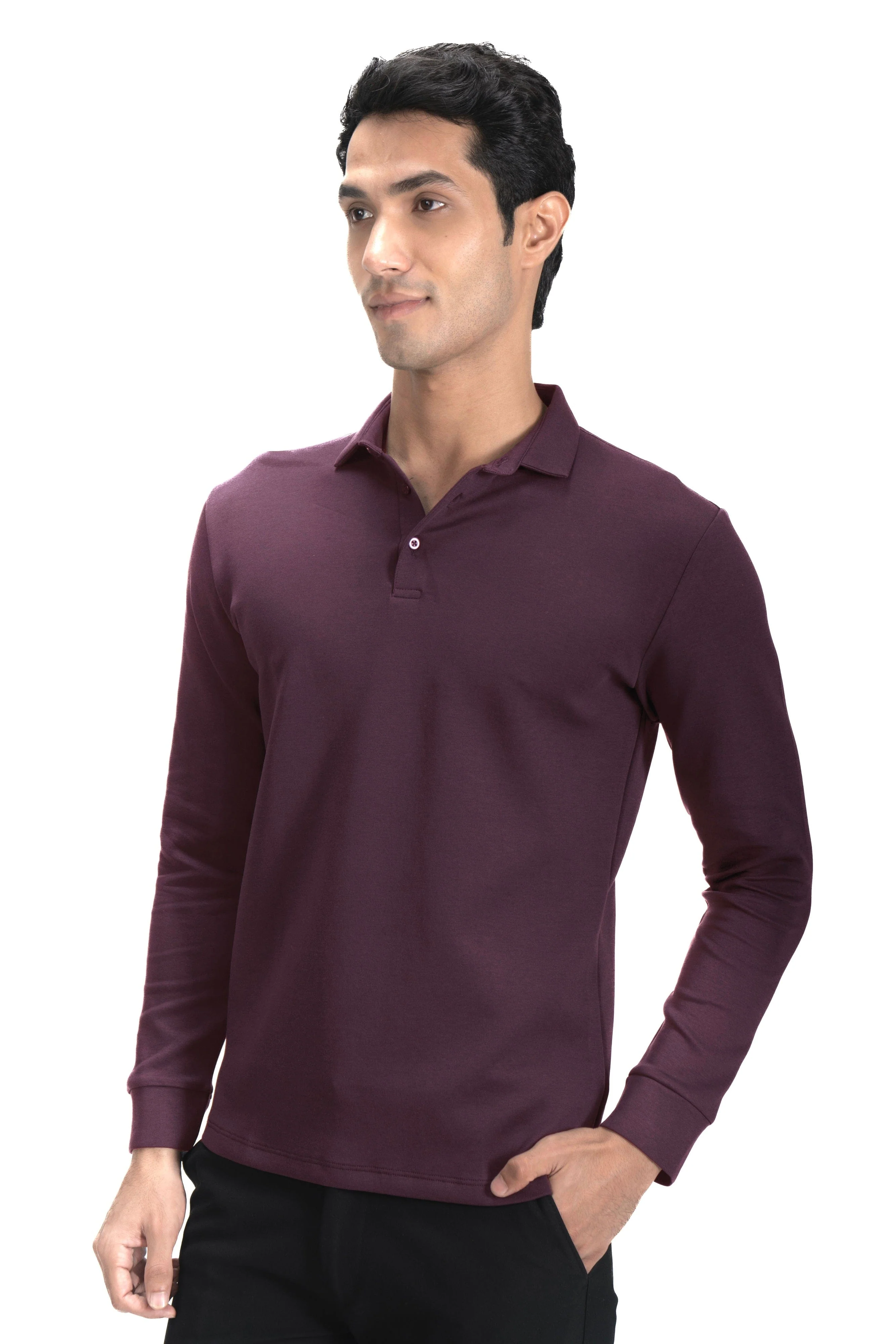 Legacy Polo Sweater- Rich Wine