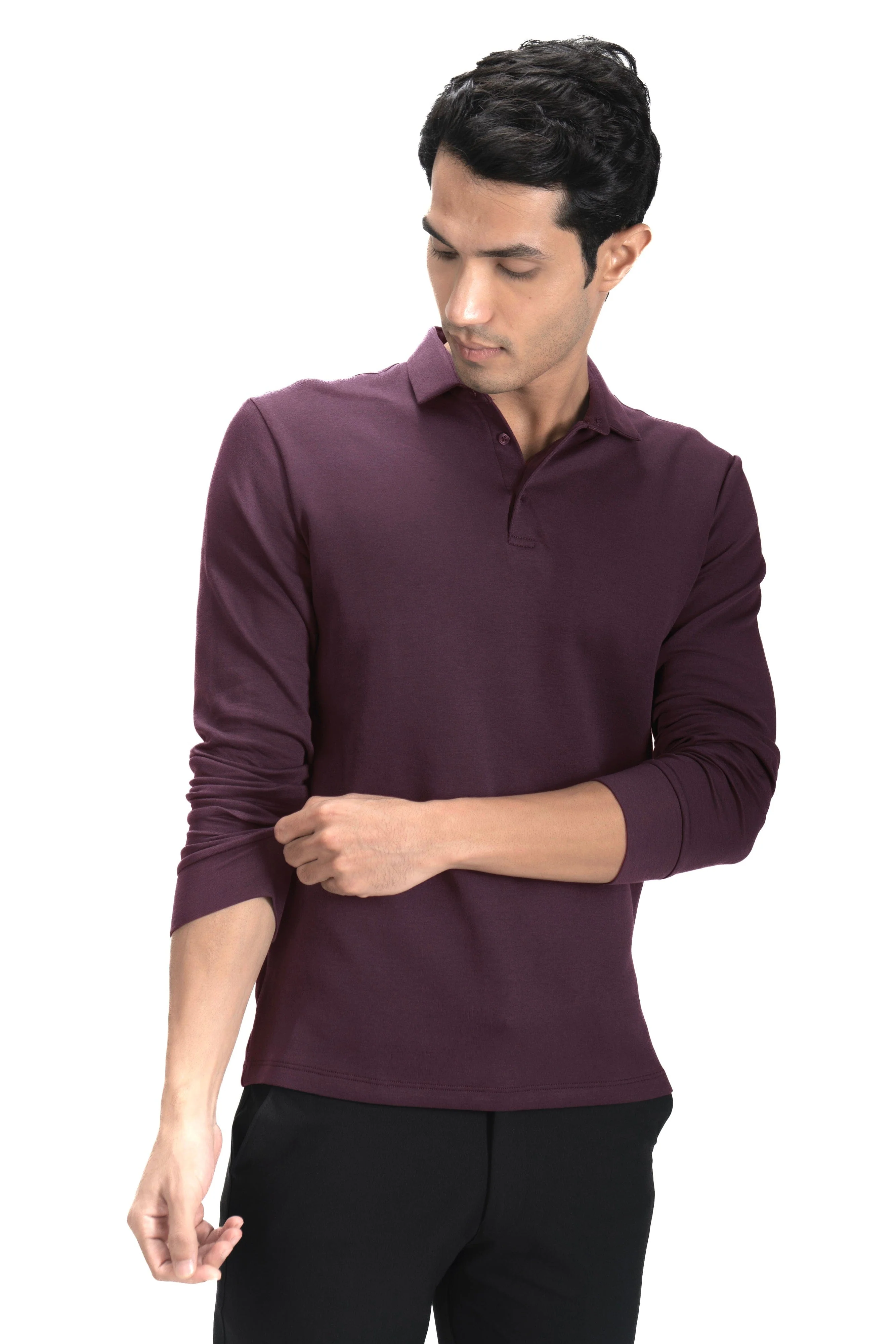 Legacy Polo Sweater- Rich Wine - Image 4