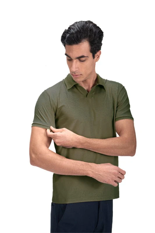Wing Polo - Olive Green - Image 4