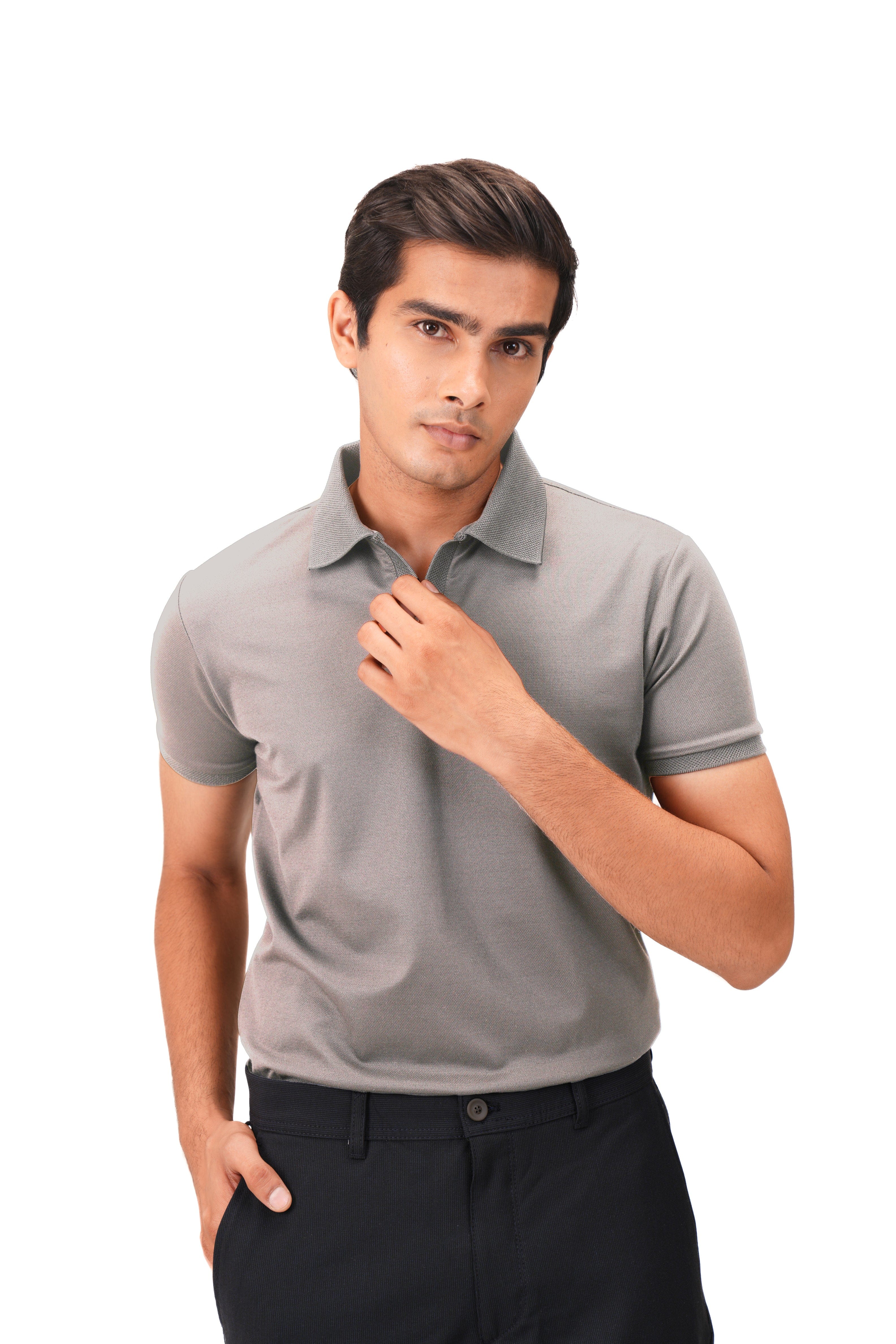 Wing Polo - Slate Grey - Image 2